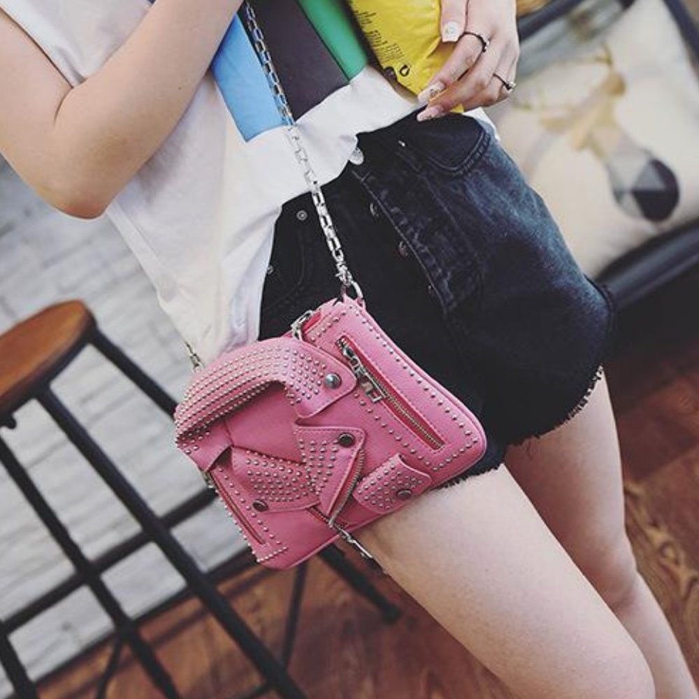 Motorcycle Biker Bag Jacket Handbag Shoulder Crossbody Purse Moto